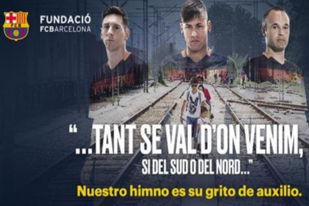 ¡Emotivo! El Barça incluye parte de su himno en campaña a favor de los refugiados sirios