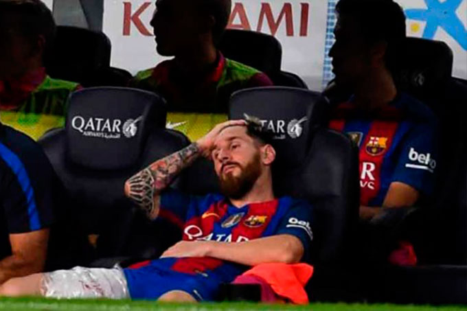 Messi estará de baja tras sufrir lesión muscular