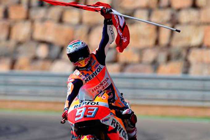 Español Marc Márquez ganó el Gran Premio de Aragón de MotoGP