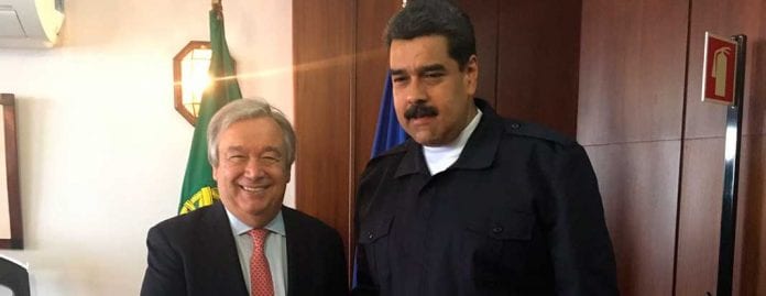 Nicolas Maduro y Secretario ONU
