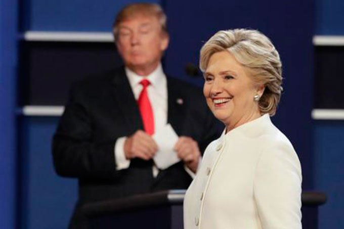 Encuestadoras dan como ganadora a Clinton en último debate presidencial