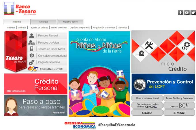 Banco del Tesoro estrenó nueva imagen en su página web
