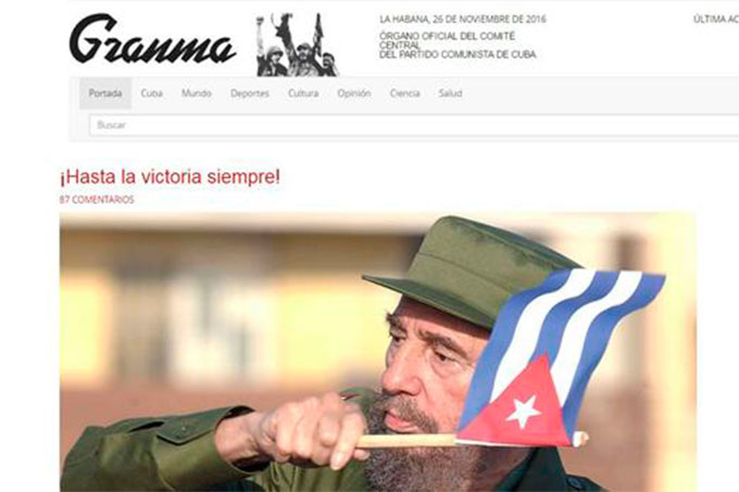 Así reseñaron los medios cubanos la muerte de Fidel Castro