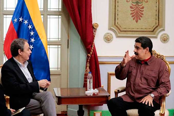Maduro y Zapatero se reunieron en el Palacio de Miraflores