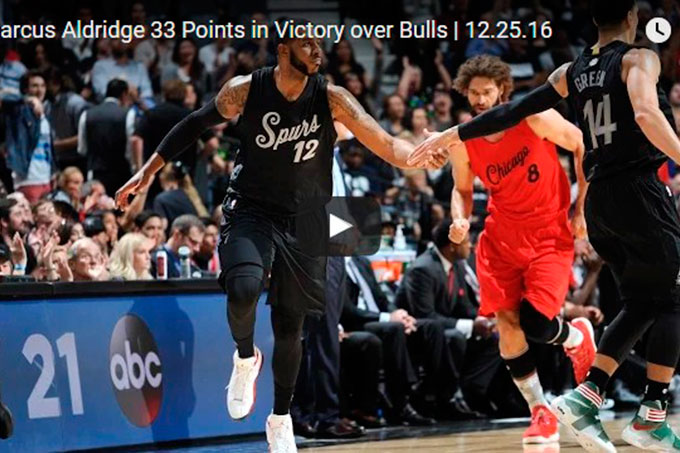 Aldridge aportó 33 puntos en la victoria de Spurs sobre Bulls
