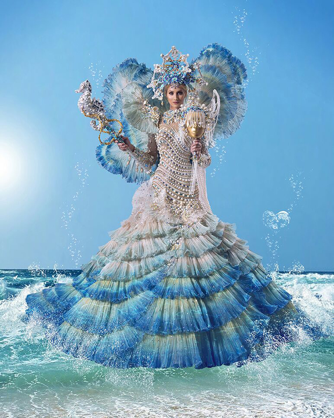 ¡Impresionante! El traje típico de Mariam Habach para el Miss Universo