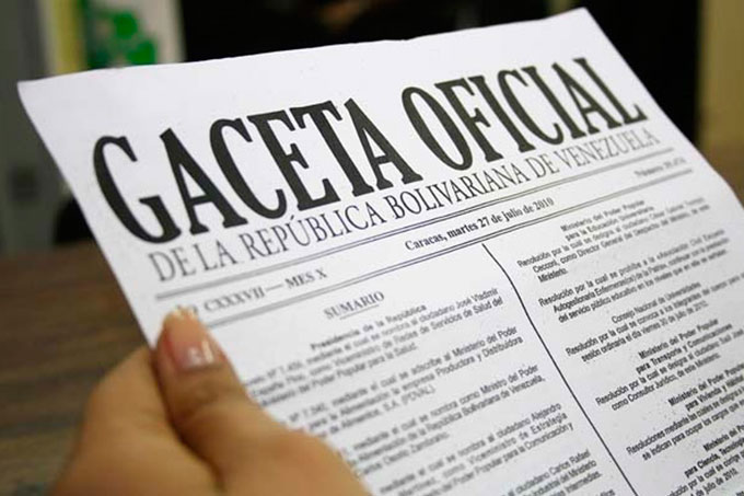 En Gaceta oficial: declaran zonas de protección especial para el 30J