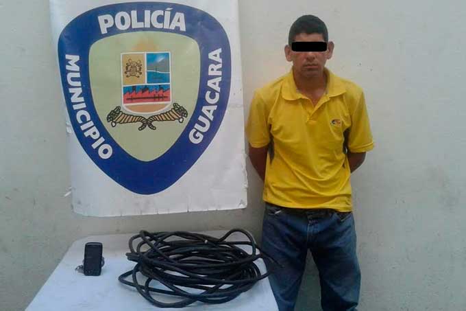 PoliGuacara capturó ladrón de alimentos de escuela Diego Ibarra