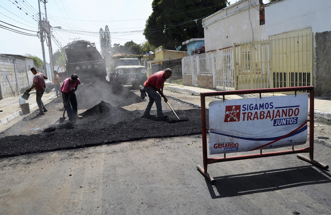 Vialidad en Guacara sumó más de 5 mil toneladas de asfalto colocadas