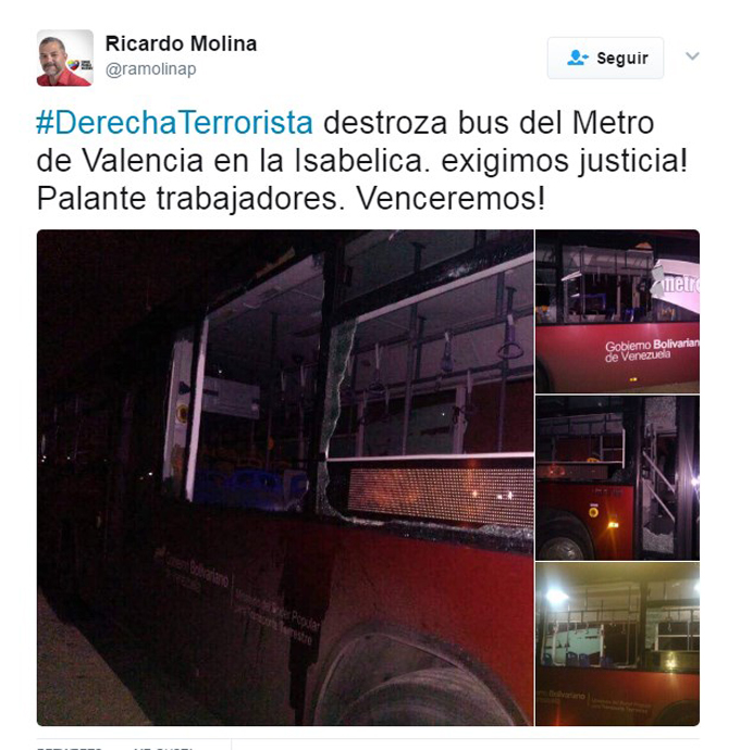 Atacaron autobús del Metro de Valencia