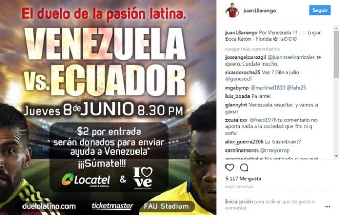 La Vinotinto Homenajeará A Juan Arango En Florida