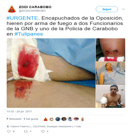ZODI Carabobo: tres funcionarios heridos por arma de fuego en Tulipanes