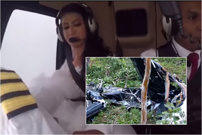 ¡Fatal! Novia quiso llegar a su boda en helicóptero y se estrelló (+video)