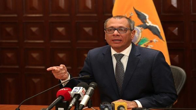 Jorge Glas respondió tras su retiro de la vicepresidente de Ecuador
