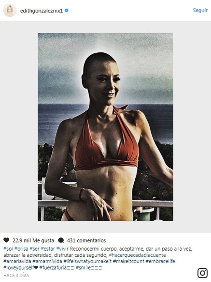 Más bella y sensual! Edith González exhibe su cuerpo en bikinis cancer