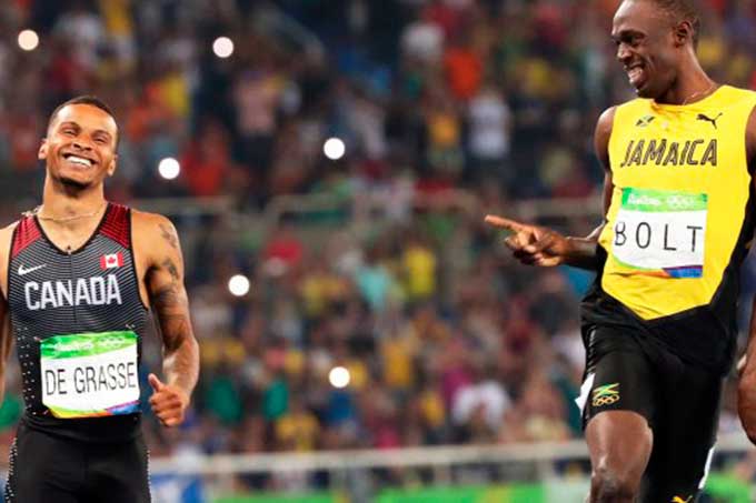 Andre De Grasse con su baja le deja el camino libre Usain Bolt