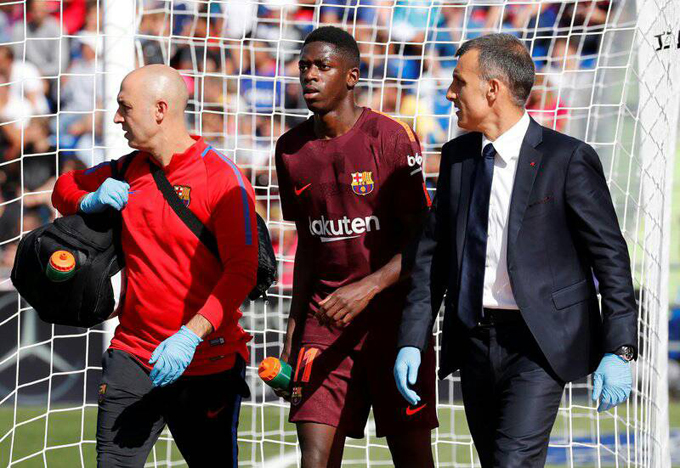 ¡Qué suerte! Dembélé estrenó titularidad con lesión en el FC Barcelona