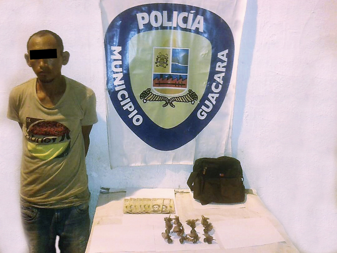 PoliGuacara capturó a “El nene” con 12 envoltorios de presunta Marihuana