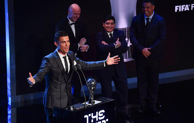 Cristiano Ronaldo se llevó premio ‘FIFA Best’ al mejor jugador del año