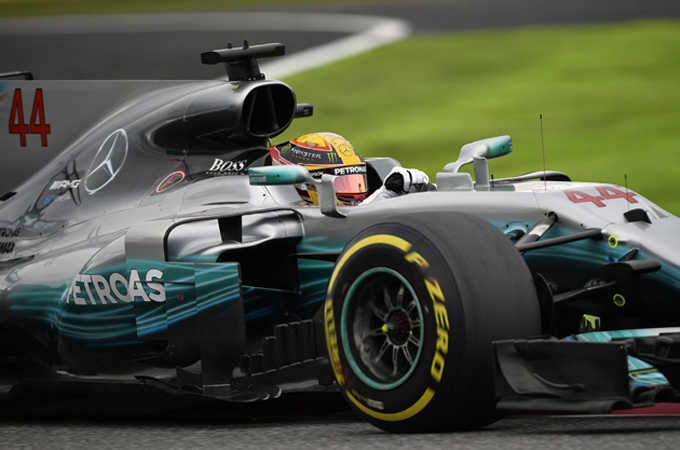 Hamilton logró pole 71 de su carrera en el GP de Japón