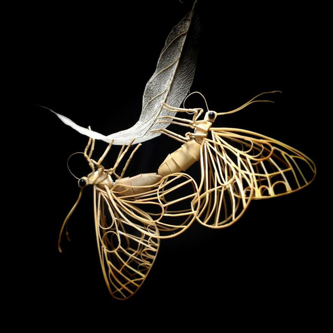 En fotos: ¡Mágico! Escultor crea increíbles insectos con bambú