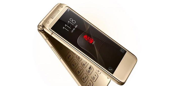 Samsung presentó su nuevo teléfono inteligente plegable W2018