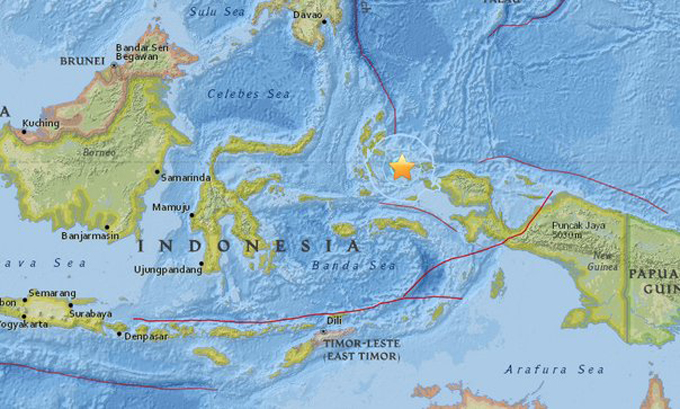 Fuerte sismo de magnitud 6,5 sacudió Indonesia