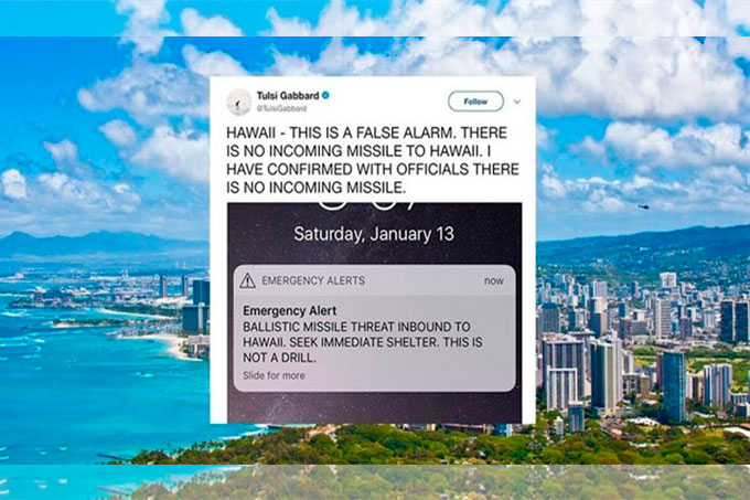¡Pánico en Hawái! Envían por error alerta de ataque con misiles