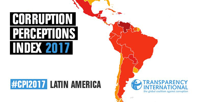 Índice de corrupción deja en zona roja a 16 países latinoamericanos