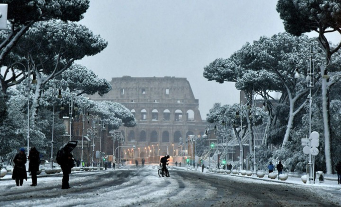 En fotos: ¡Espectacular! Así arropó la ola de nieve a Roma