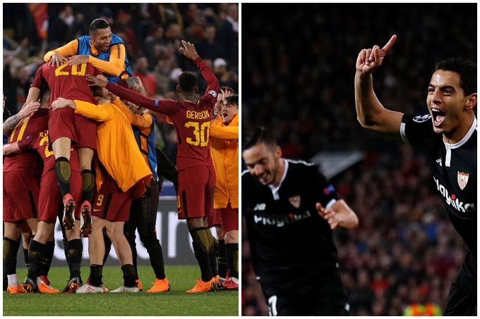 Sevilla y Roma clasificaron a cuartos de final de la Champions