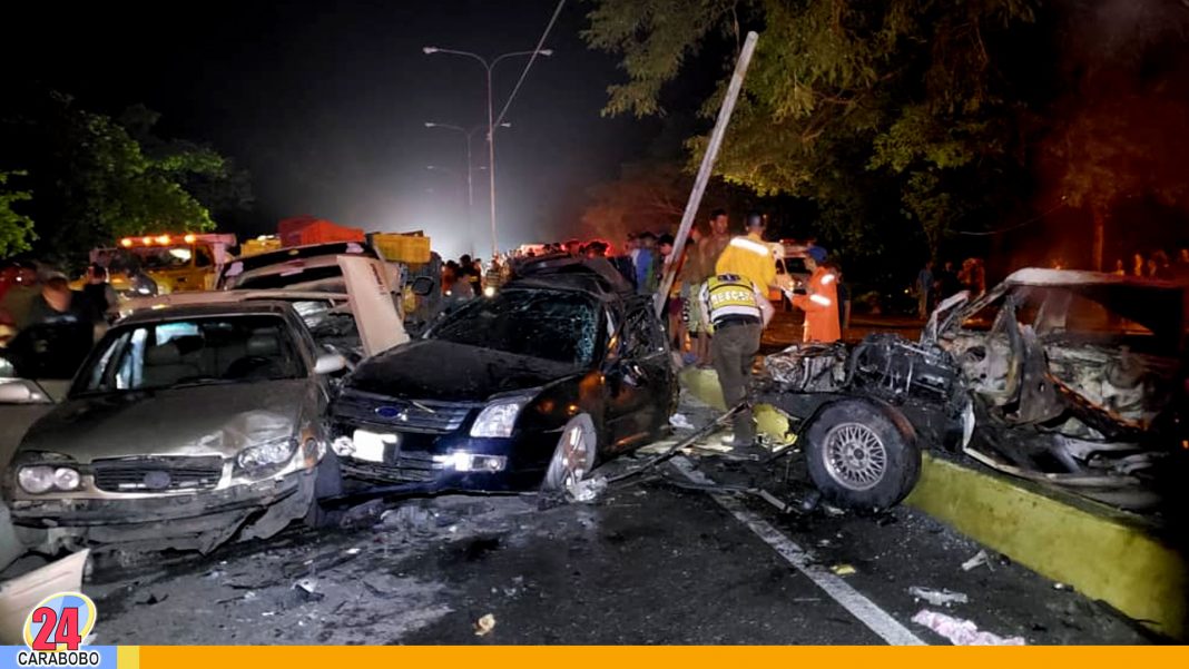 N24C - La noche de este miércoles fue registrado un accidente en la autopista puerto cabello; entre los kilómetros 192 y 193 respectivamente.