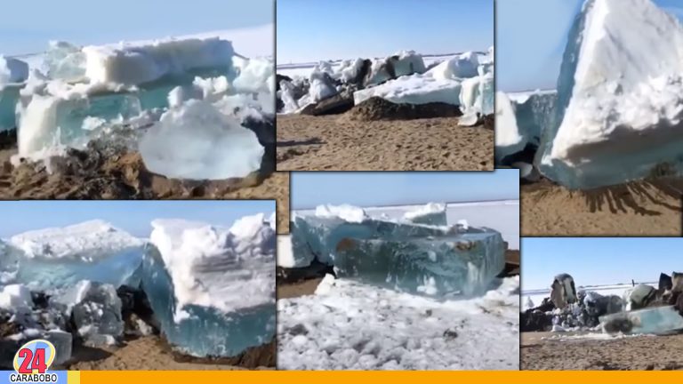 Tsunami de hielo anuncia la llegada del verano en el norte de Rusia ¡Video!