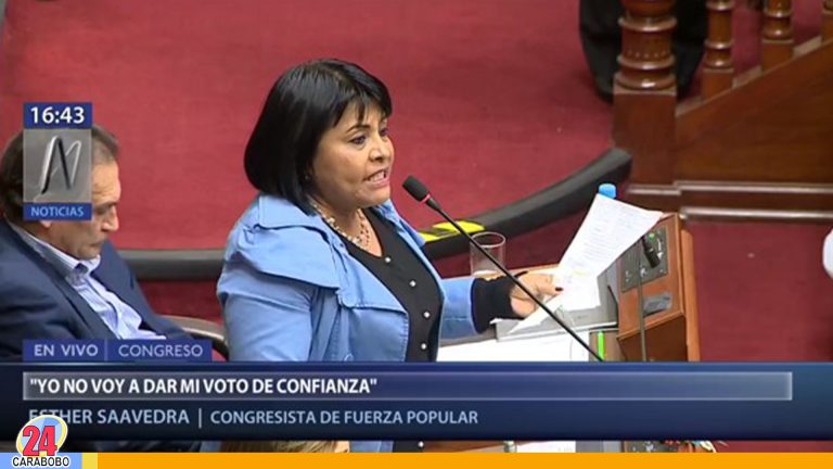 Congresista peruana Esther Saavedra solicitó la salida de venezolanos