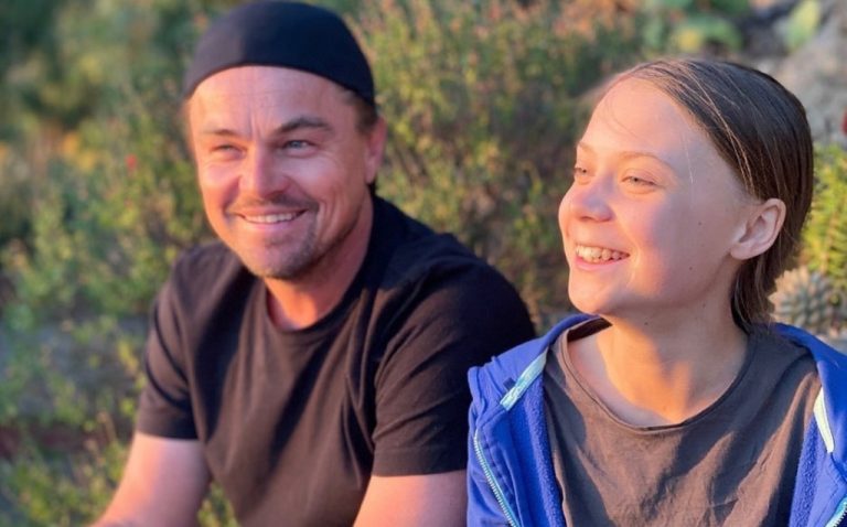 Leonardo DiCaprio y Greta Thunberg enamorados por el planeta
