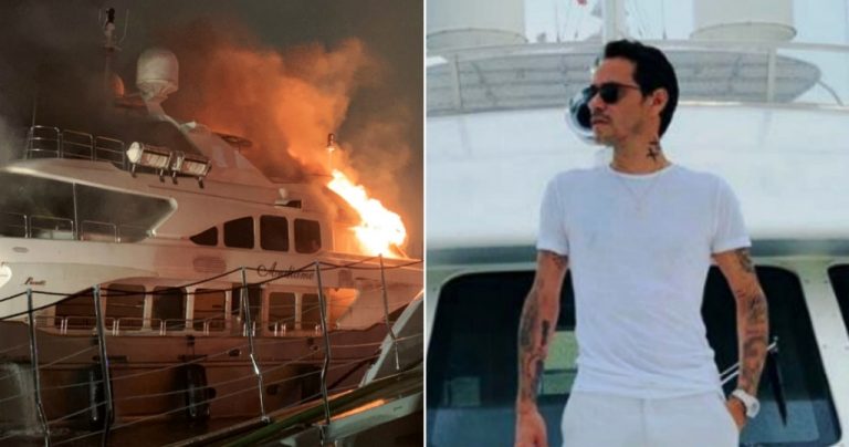 Se incendió lujoso yate de Marc Anthony en Miami
