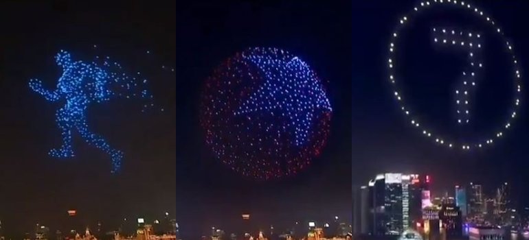 Año Nuevo en Shangai con impresionante espectáculo de drones