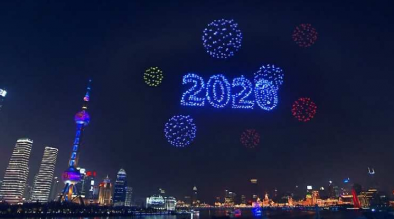 Shangai celebró Año Nuevo con gran espectáculo de drones