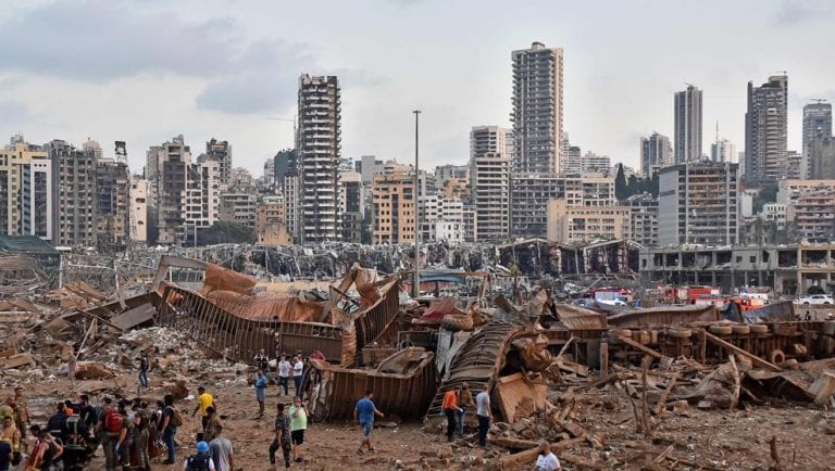 Tragedia en Líbano, Beirut zona de desastre y desolación