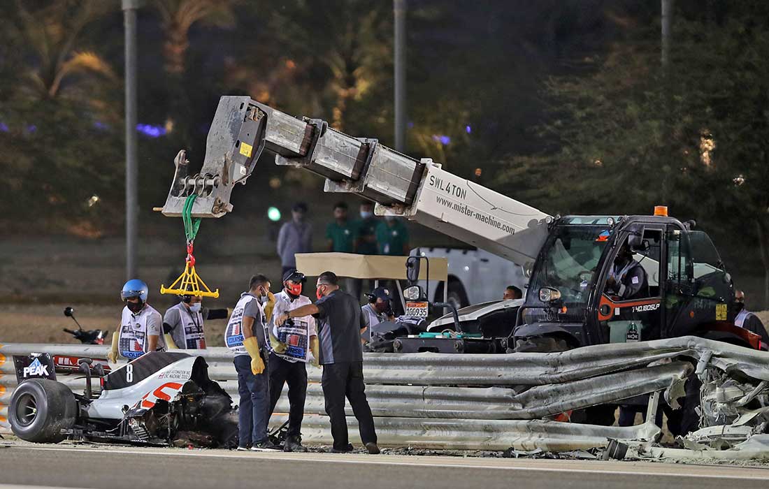 Romain Grosjean accidente GP de Bahrein  - Romain Grosjean accidente GP de Bahrein 