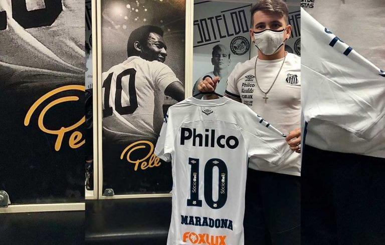 El Santos FC y Yeferson Soteldo rinden homenaje al «Pelusa»