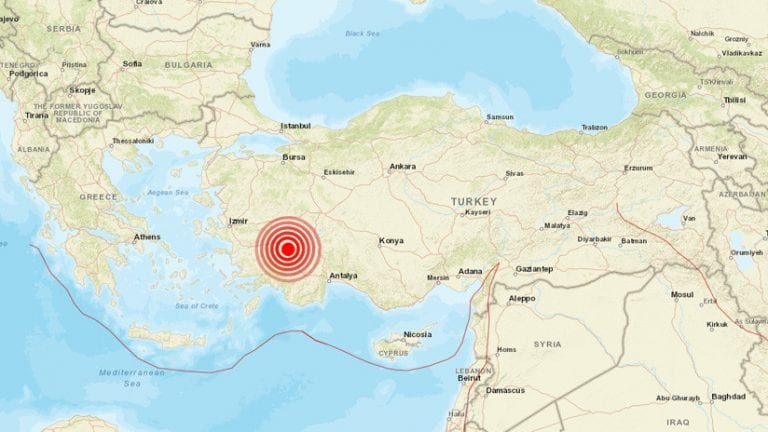 Terremoto de 5.7 se registró en la costa de Antalya, en Turquía
