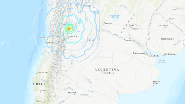 Sismo de 6,4 se registró en la frontera entre Argentina y Chile