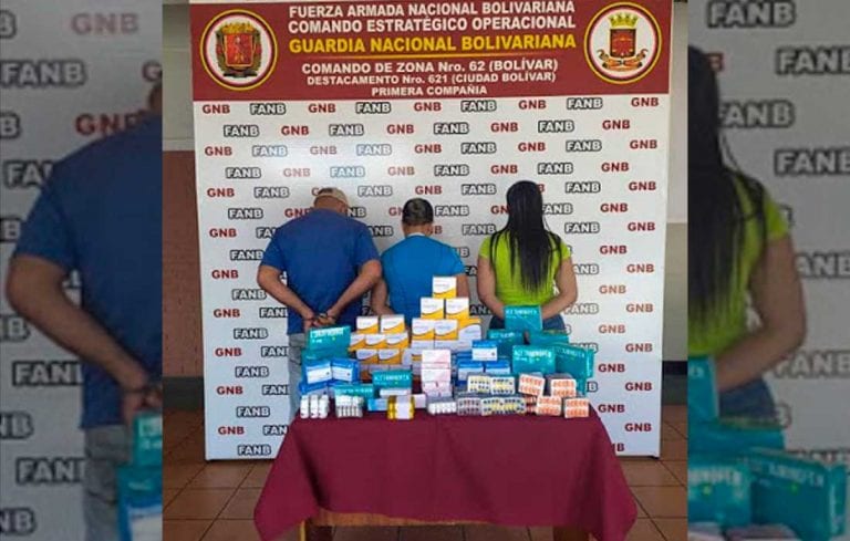 GNB decomisó más de 1.300 blíster de medicamentos en Bolívar