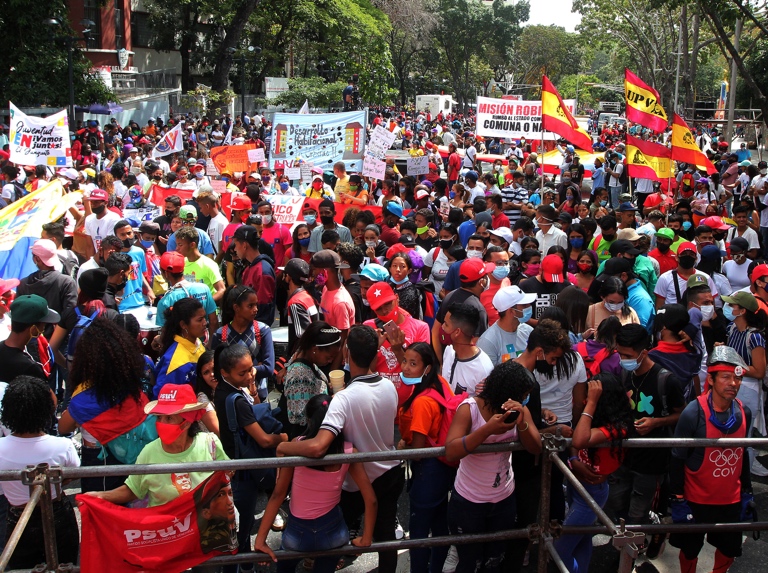 Juventud chavista tomó las calles de Caracas (+video)