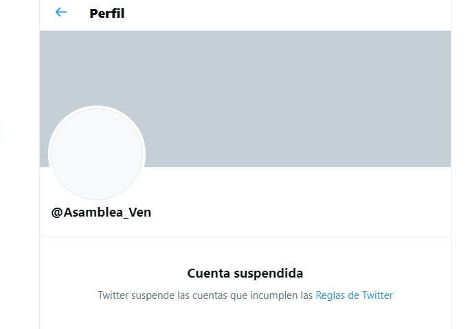 Twitter suspendió cuenta de la Asamblea Nacional