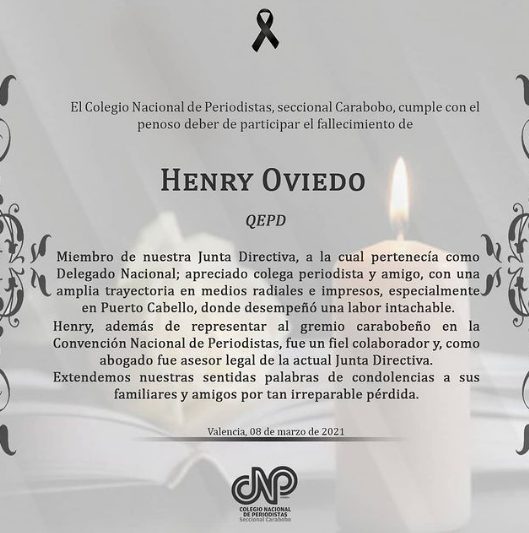Periodista Henry Oviedo