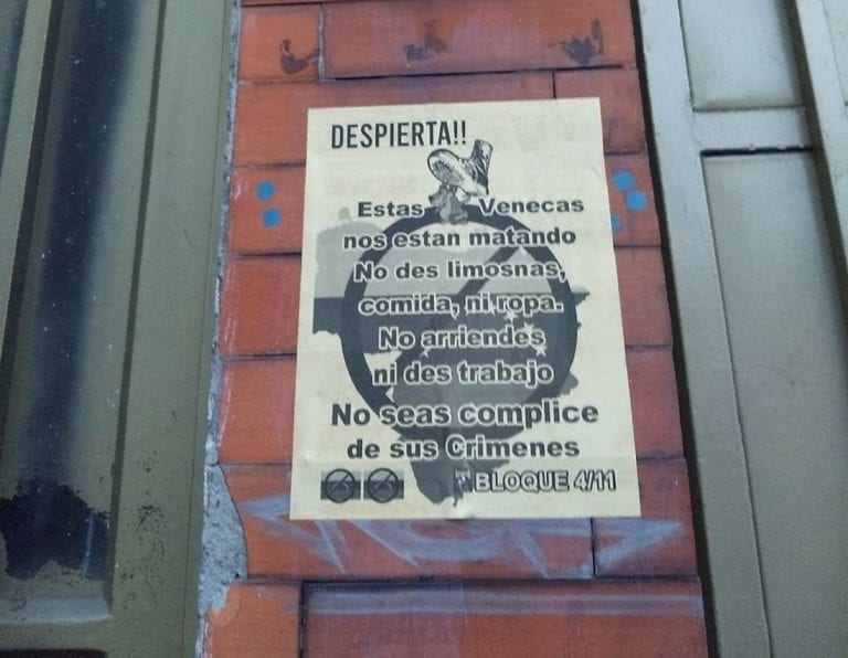 Alertan por panfletos xenófobos en Bogotá