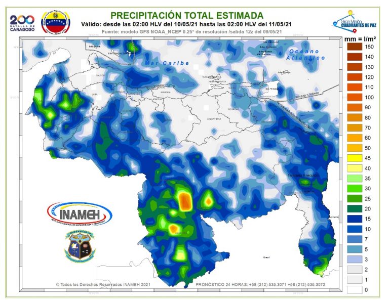 ¡Atentos! Prosiguen las lluvias en Venezuela para este lunes
