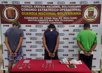 Detenidos tres jóvenes por portar marihuana en el estado Bolívar